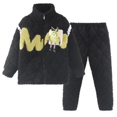 睡衣男士冬季三层夹棉加绒加厚款