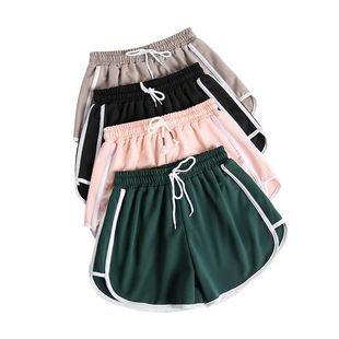 运动短裤女夏天外穿宽松跑步速干阔腿高腰ins潮大码睡裤胖mm健身