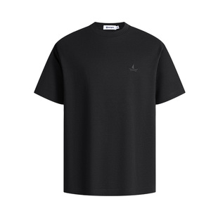 Navigare意大利小帆船黑色宽松短袖T恤男2026夏季抗菌圆领套头衫