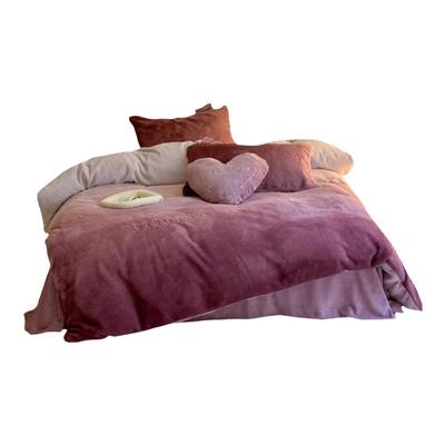 秋冬婚庆渐变色宝宝绒四件套