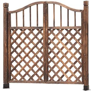 花园防腐木门栅栏门庭院门户外碳化木篱笆门实木院子围栏小门尖角