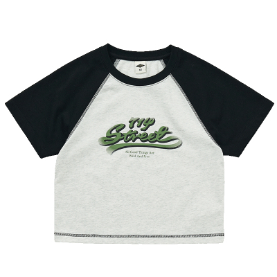 短袖t恤圆领夏季潮流简约印花