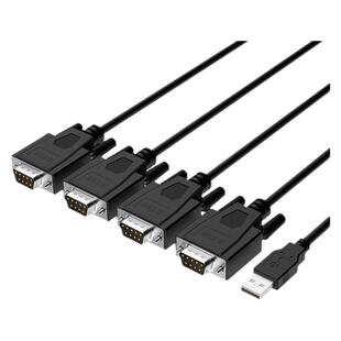 Z-TEK力特USB转RS232串口线一拖四同时工作TYPEC工业级DB9针公COM多串口转接线英国原装FTDI芯片4串口ZE552A