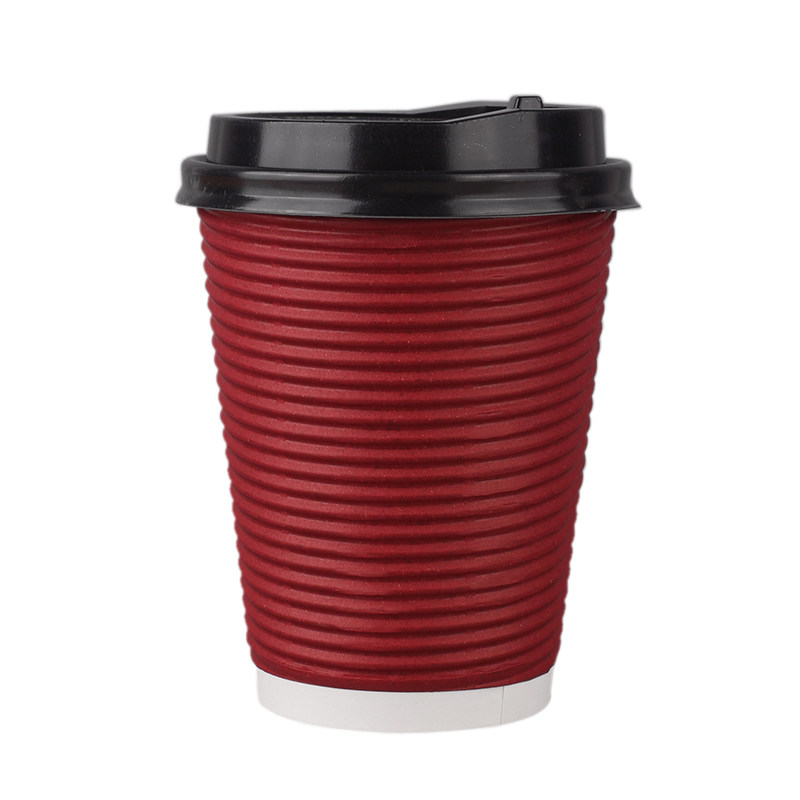 一次性咖啡杯子商用专用双层防烫纸杯热饮杯瓦楞杯打包杯带盖定制
