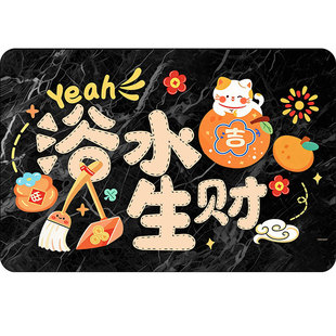 浴室硅藻泥地垫卫生间吸水脚垫洗手间厕所门口大理石纹速干止滑垫
