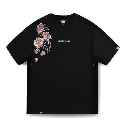 玫瑰t恤潮牌情侣装夏装短袖男女