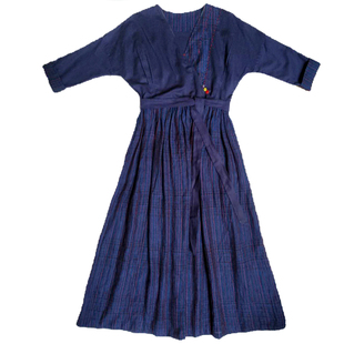 赫轩原著亚麻连衣裙长款秋装秋冬文艺长裙高档麻料复古典雅气质女