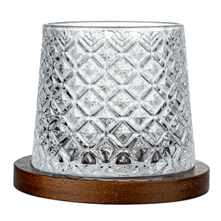 威士忌酒杯洋酒杯水晶解压杯玻璃杯子套装啤酒杯高级感转转杯家用