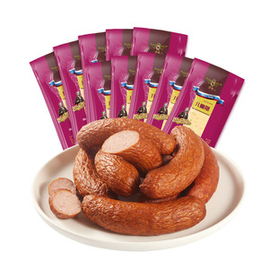 哈尔滨红肠儿童肠无肥肉丁100g*10秋林食品公司伊雅红肠独立包装