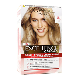 德国欧莱雅卓韵霜excellence精油护发染发剂浅亚麻米灰金色染发膏