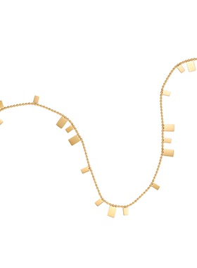 GGW 亮片小方块琴键钛钢项链几何长方形锁骨链精致轻奢颈饰短链