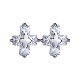 高级感锆石耳钉男纯银ins潮小众简约单只十字架个性痞帅男生耳饰