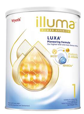 【自营】惠氏启赋luxa未来1段10HMO配方婴幼儿牛奶粉小罐370g