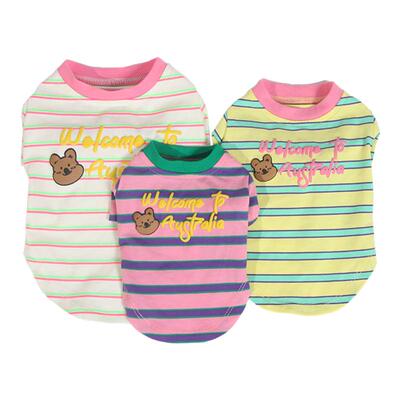 BluePort猫狗条纹T恤舒适背心