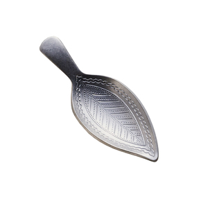 18-10不锈钢复古雪花做旧叶子艺术浮雕mini小茶匙小茶铲小取茶器