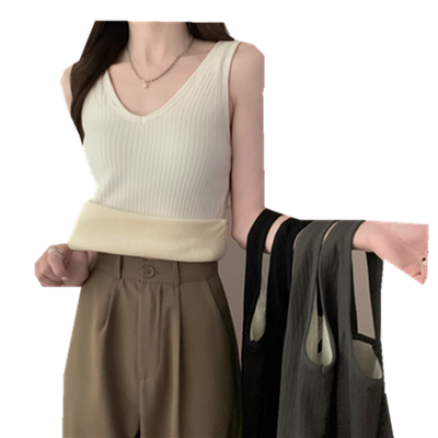 保暖吊带小背心女装秋冬季内搭加绒加厚针织打底衫早秋衣无袖上衣