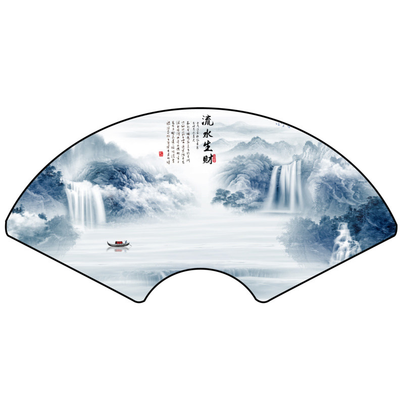 新中式流水生财装饰画