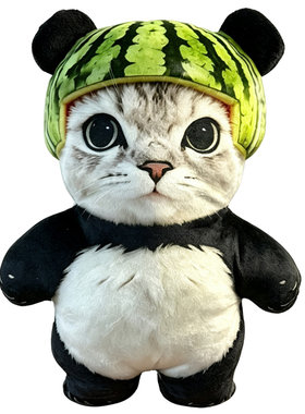 熊喵喵玩偶毛绒小猫咪抱枕熊猫猫靠垫抽象圣诞节闺蜜生日礼物女生