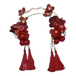 格格间原创设计【玉霄仙】新年发冠圣母冠仙女绢花流苏花神新娘