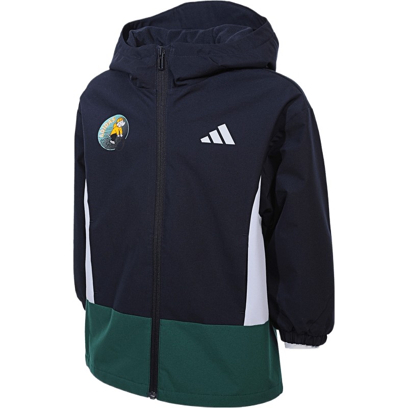 adidas阿迪达斯男小童运动训练休闲连帽夹克外套KC2818
