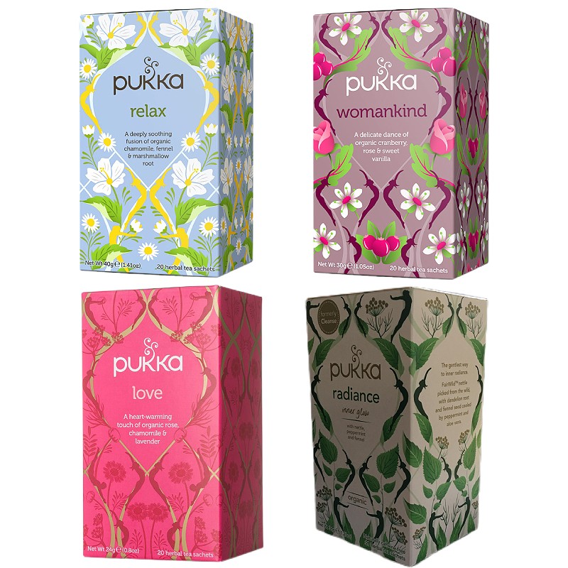 英国Pukka蒲卡女性调理/放松/净化/珍爱花草茶4款任选