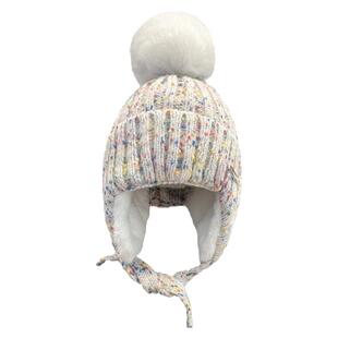 杂色护耳帽子女甜美可爱韩版毛球毛线帽女冬加绒加厚保暖针织帽女