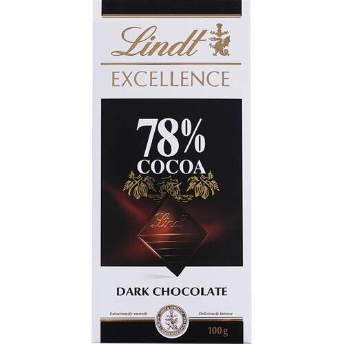 【正品行货】Lindt瑞士莲特醇排装78%可可黑巧克力