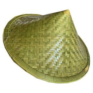 农民斗笠帽竹青编制大檐渔夫钓鱼帽户外防晒遮阳草帽舞台表演竹帽