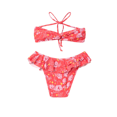 Limone白色比基尼分体泳衣度假风