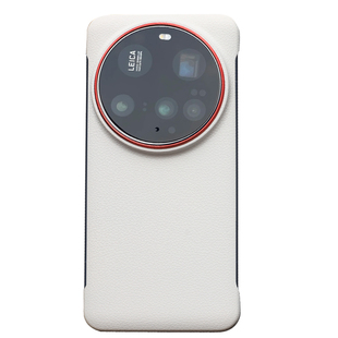 丹红镜框奶灰撞色适用小米14Ultra/15Ultra手机壳荔枝纹磨砂17Ultra半包无边框Redmi红米K80Pro至尊磁吸外壳