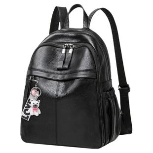 真皮双肩包女2024时尚新款大容量百搭包包头层牛皮软皮韩版背包潮