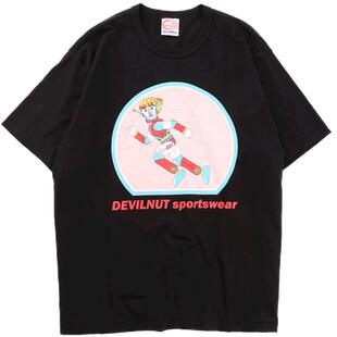 DEVIL NUT潮牌 恶魔男女同款宽松短袖T跑步机器人 DN体育 AOL SET