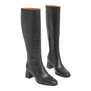 Flattered Colette女士真皮高跟显瘦直筒长靴高筒骑士靴2025新品