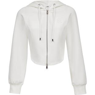 【ONLY奥莱】春款舒适显瘦结构线剪裁修身连帽插肩短款长袖卫衣女