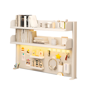 桌面书架收纳置物架办公电脑桌上洞洞板多层铁艺宿舍学生家用书桌