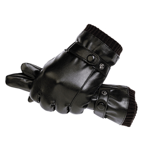 皮手套男士秋冬季薄款骑行摩托车加绒加厚防风防水触屏保暖棉手套