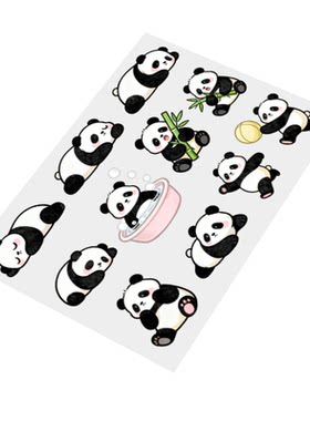 卡通原创熊猫图案透明水晶标