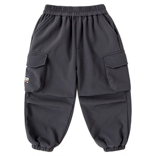 【软壳三防】嘟嘟家男童裤子秋冬加绒儿童工装裤冬季宝宝长裤冬装