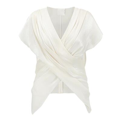 deepmoss水泽交叠褶涧上衣