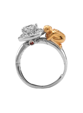 守护天使戒指水晶小众设计戒指