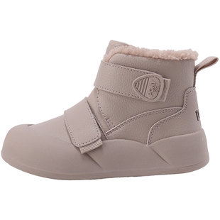 波尼PONY春秋新款儿童加绒靴子运动生活系列魔术贴学生棉鞋