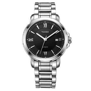 天霸手表全自动机械表不锈钢实心表带男士手表正品商务男表TM6005