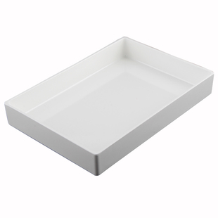 耐高温卤菜鸭货展示盘子生鲜熟食托盘直边长方形密胺仿瓷火锅菜盘