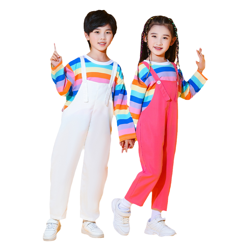 六一幼儿啦啦操舞蹈服可爱背带款