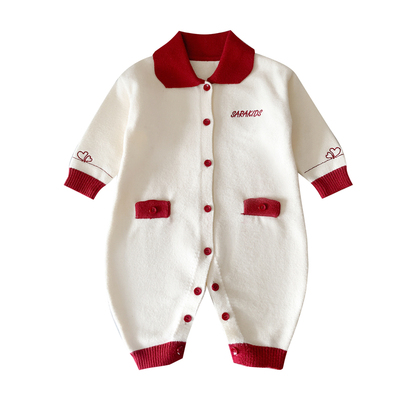 sarakids亲子装冬季一家三四口过年冬装高级感母子母女款毛衣外套