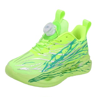 男童鞋专业跑步鞋网面透气儿童运动鞋中大童2026春秋季新款荧光绿