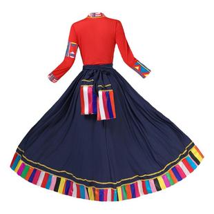 藏族舞蹈演出服装女大摆练习半身裙少数民族风艺考表演广场舞套装