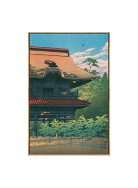 川濑巴水日式浮世绘镰仓建长寺