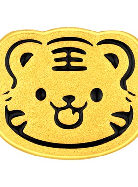 潮宏基好事发生三合虎马狗足金串珠黄金转运珠5D硬金生肖礼物祝福
