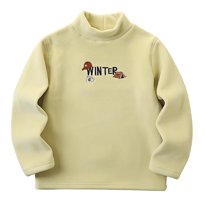 双面绒半高领儿童加厚保暖打底衫